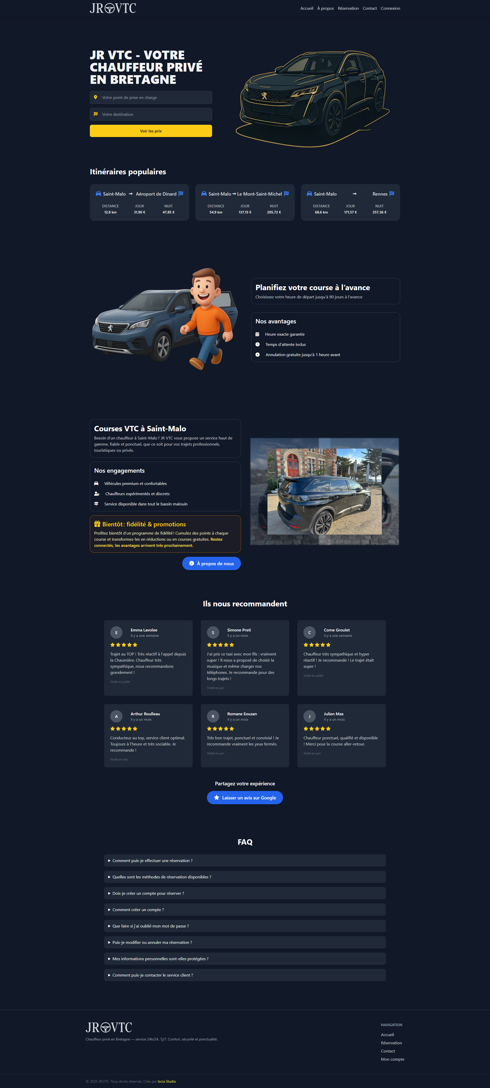 Site de reservation chauffeur privé