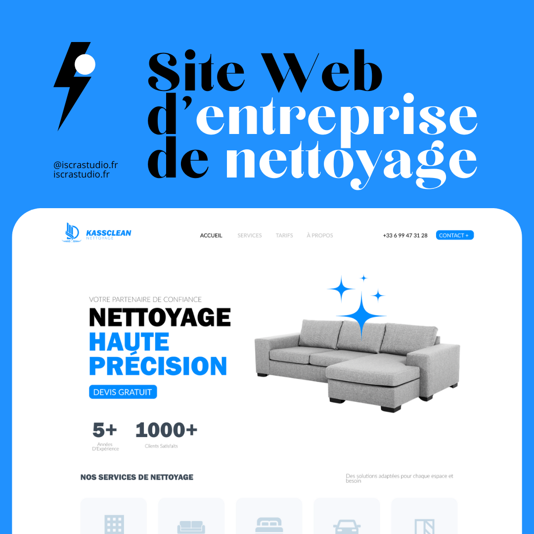Site Web “KassClean” – Plateforme de mise en relation clients & entreprise de nettoyage
